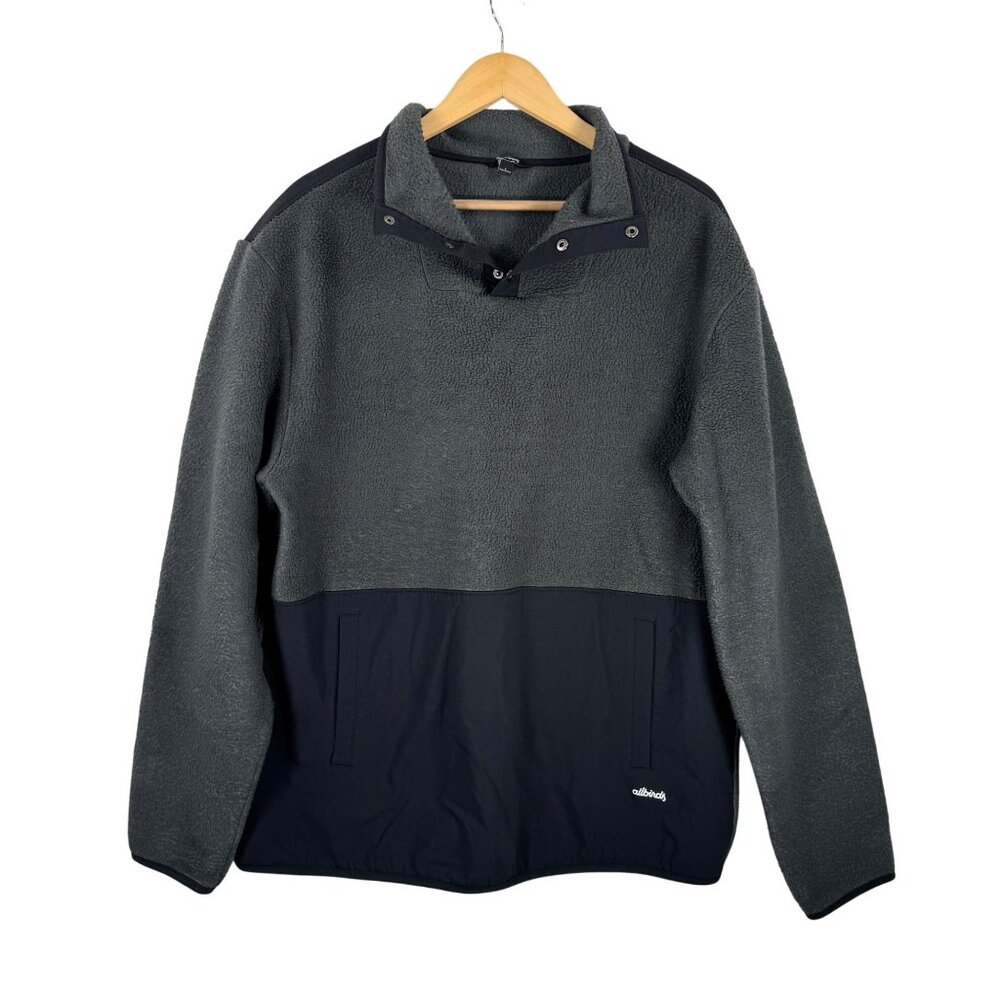 Allbirds Fluffy Fleece 1/4 snap gray athleisure sz L